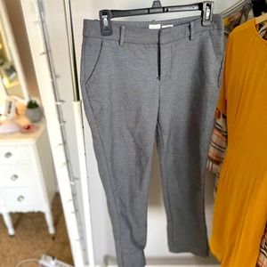 Houndstooth Print High-Rise Skinny Ankle Pants